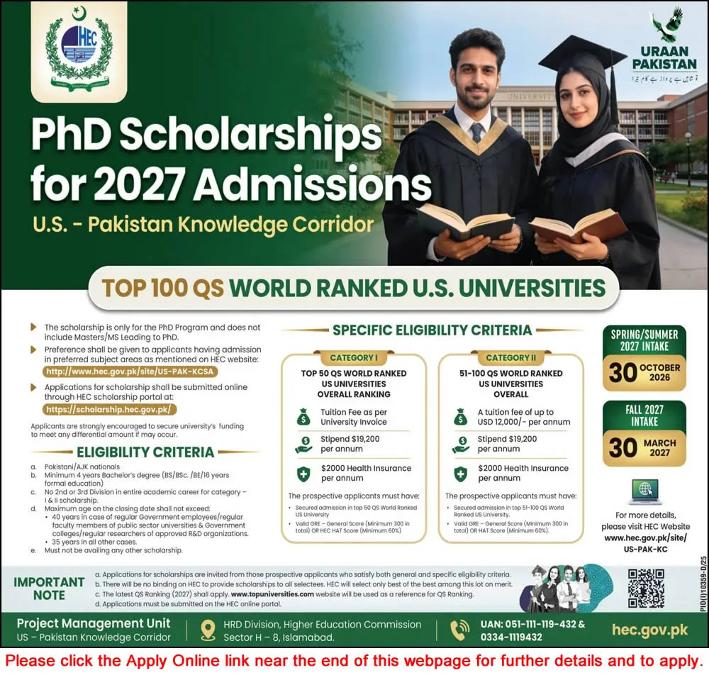 Job Advertisement - HEC Overseas PhD Scholarships 2026 June/July