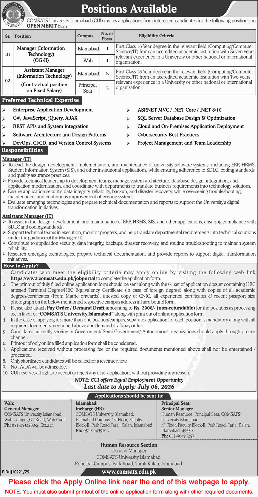 Job Advertisement