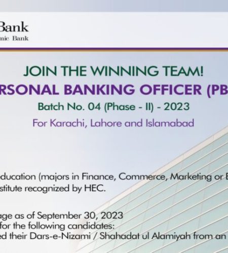 Meezan Bank PERSONAL BANKING OFFICER (PBO) Excellent Career Opportunities 2023