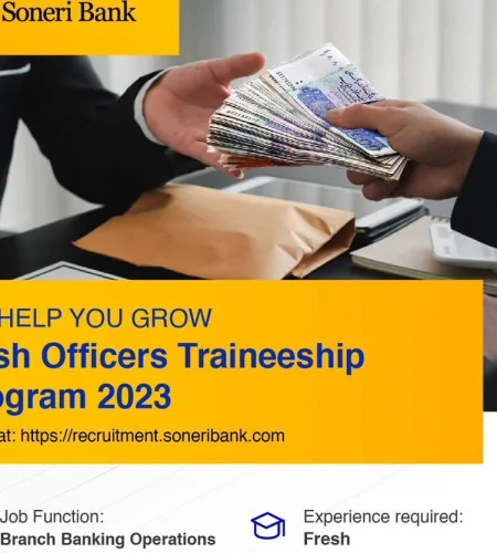 Advertisement For Sonery Bank Cash Officer Jobs 2023