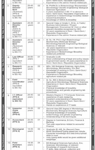 Advertisement For Ministry of Climate Change Islamabad Jobs 2023
