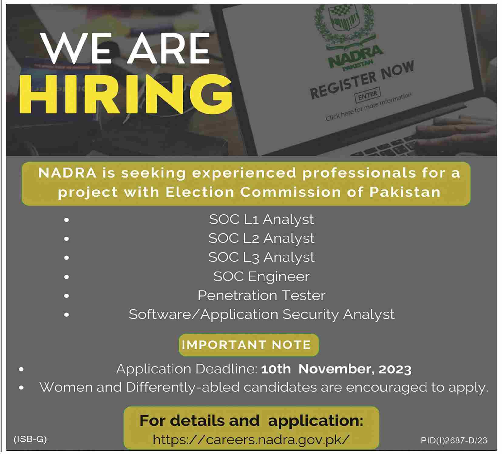 Advertisement For NADRA National Database & Registration Authority Jobs 2023