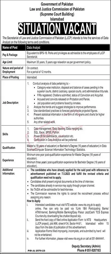Ministry of Law and Justice MOLAW Jobs 2023 Online