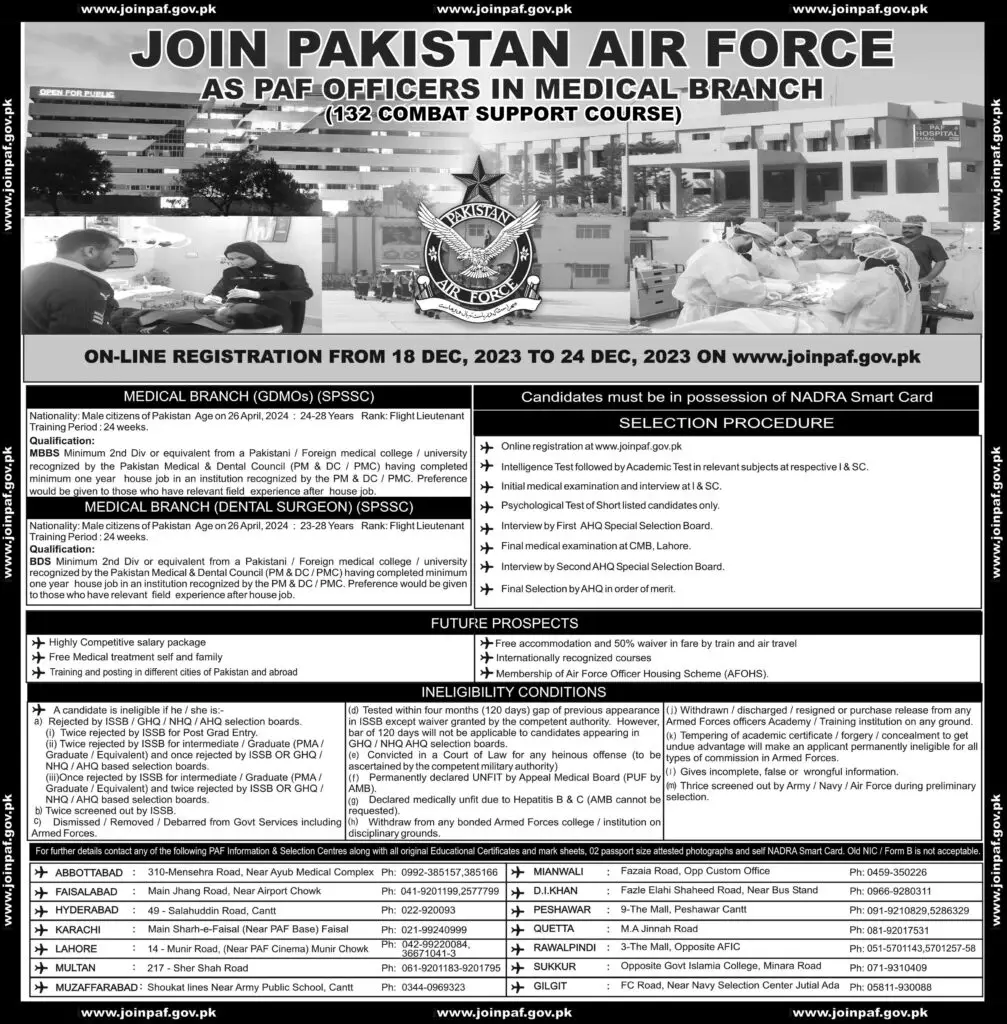 Join Pakistan Air Force as PAF Officers in Medical Branch | www.joinpaf.gov.pk 2 svg%3E