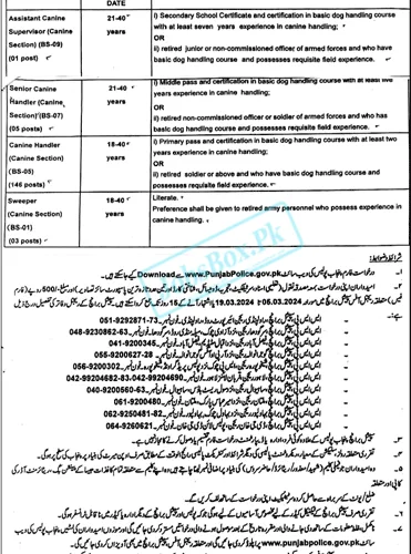 Punjab Police Special Branch Jobs 2024  – Application Form www.punjabpolice.gov.pk