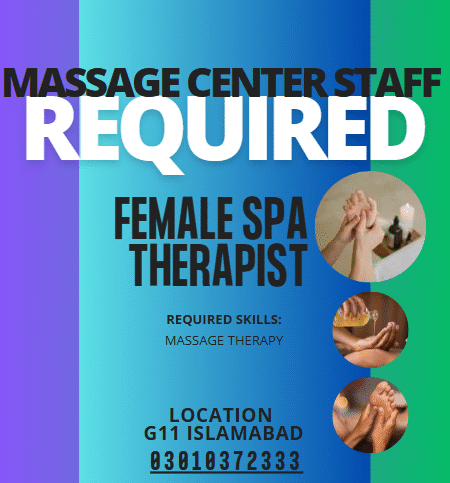 Jobs in Massage Center Islamabad | Salary + Tips | G11 Location