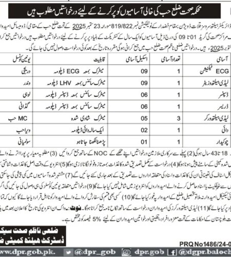 Health Department Hub Jobs 2025 | Find Pak Jobs