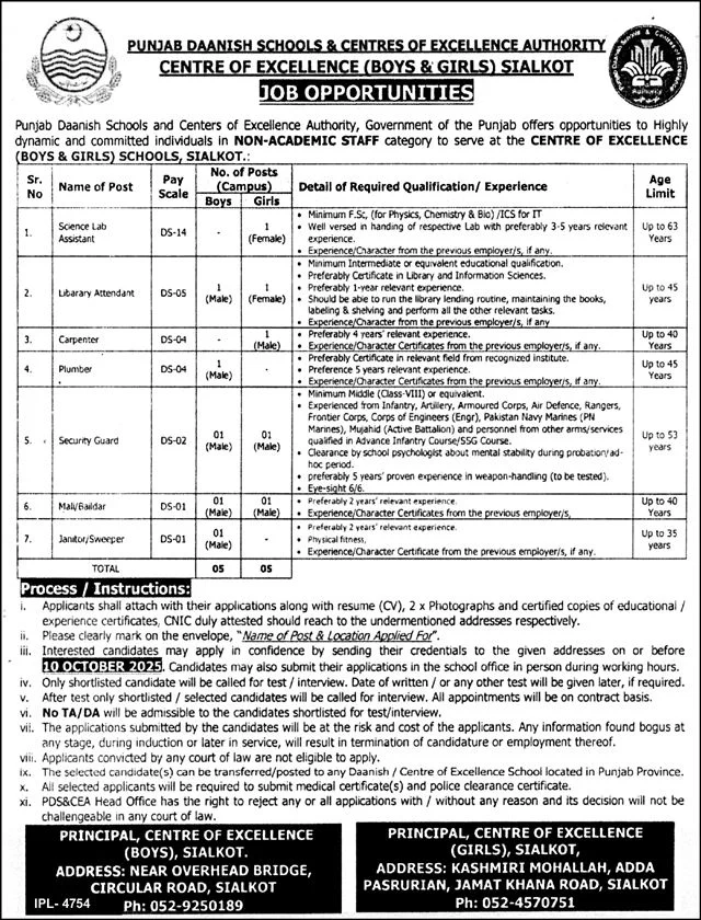 Latest Punjab Daanish Schools Sialkot Jobs 2025 | Find Pak Jobs 2 Job opening