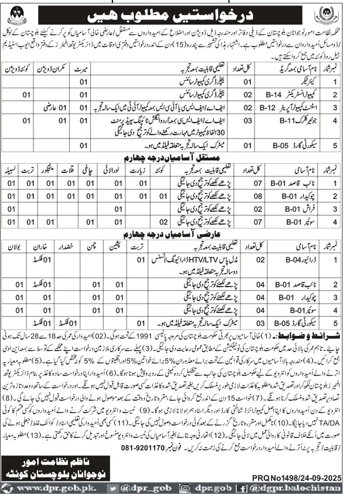 Ministry of Youth Affairs Quetta Jobs 2025 | Find Pak Jobs 2 Job image